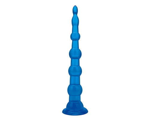 Заказать Голубая анальная елочка на присоскеAnal Beads With Suction Base - 21,6 см.