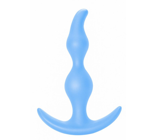 Голубая анальная пробка Bent Anal Plug Black - 13 см.