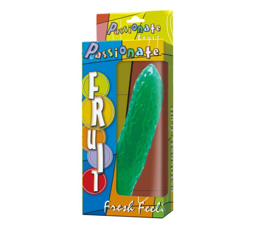 Зеленый стимулятор на присоске в форме огурца Cucumber - 17 см.