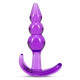 Заказать Фиолетовый анальный стимулятор Triple Bead Anal Plug - 9 см.