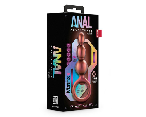 Заказать Массажер для анальной стимуляции цвета бронзы Matrix Beaded Loop Plug - 13,3 см.