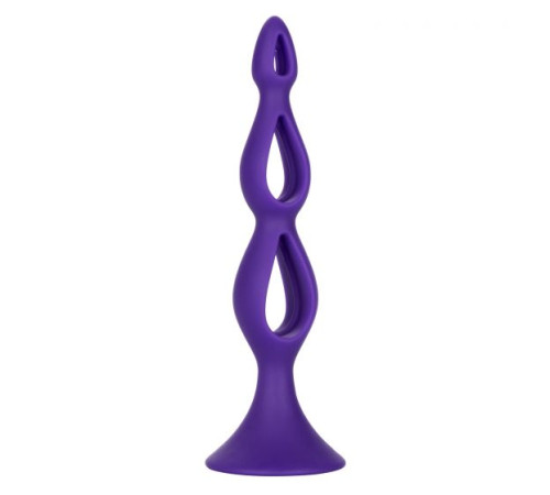 Фиолетовая анальная елочка Silicone Triple Probe - 14,5 см.