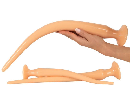 Заказать Набор из 3 телесных удлиненных анальных пробок Super Long Flexible Butt Plug Set