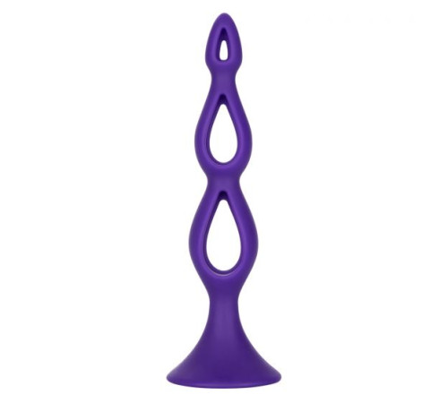 Фиолетовая анальная елочка Silicone Triple Probe - 14,5 см.
