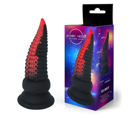 Черно-красный фантазийный анальный стимулятор-щупальце - 12,5 см.