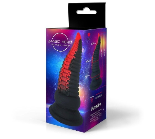 Черно-красный фантазийный анальный стимулятор-щупальце - 12,5 см.