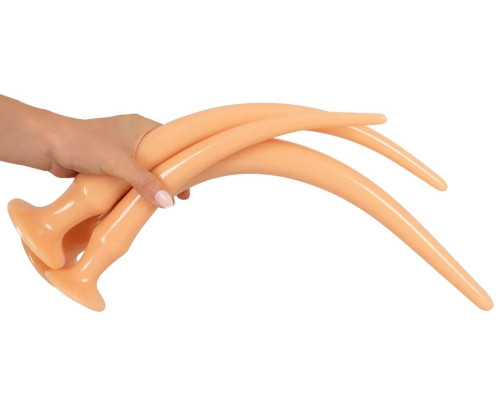 Заказать Набор из 3 телесных удлиненных анальных пробок Super Long Flexible Butt Plug Set