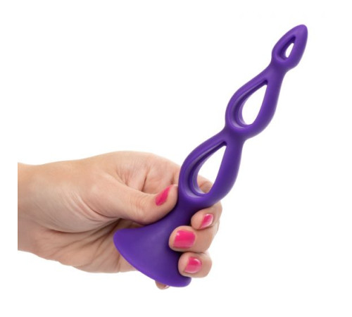 Фиолетовая анальная елочка Silicone Triple Probe - 14,5 см.