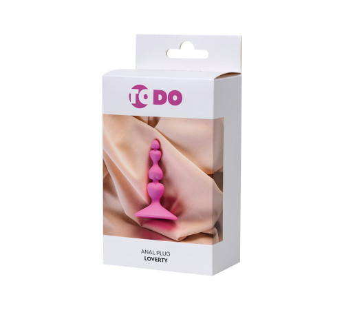 Розовая силиконовая анальная пробка Loverty - 8 см.