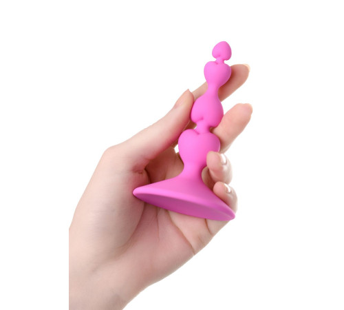 Розовая силиконовая анальная пробка Loverty - 8 см.