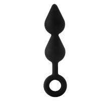 Черный анальный стимулятор XL Double Drop Plug - 20 см.