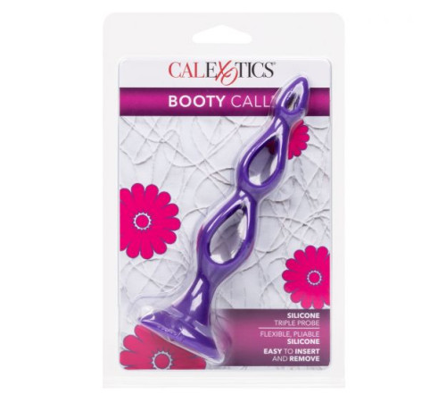 Фиолетовая анальная елочка Silicone Triple Probe - 14,5 см.