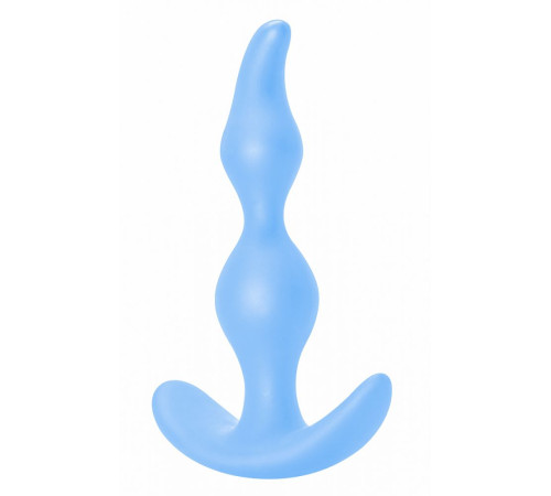 Голубая анальная пробка Bent Anal Plug Black - 13 см.