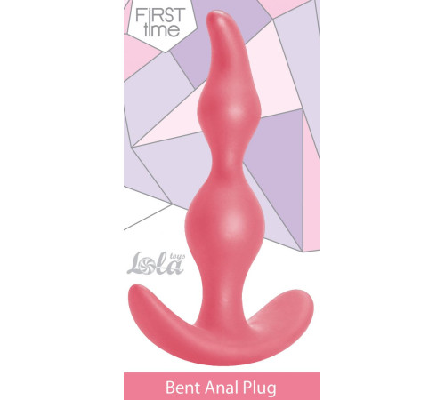 Розовая анальная пробка Bent Anal Plug Black - 13 см.