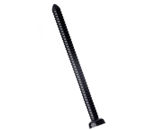 Черный анальный стимулятор-гигант Hosed Ribbed Anal Snake Dildo - 50,8 см.