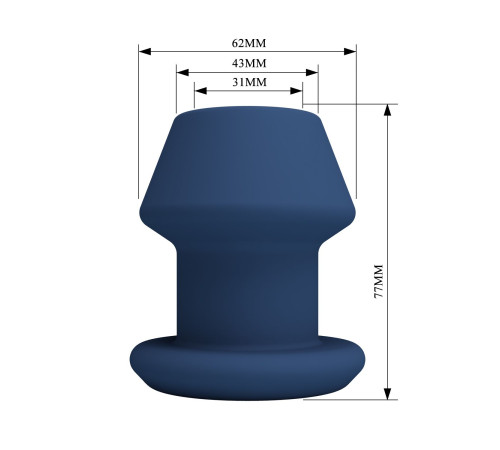 Синий анальный расширитель Jack Anal Plug S - 7,7 см.