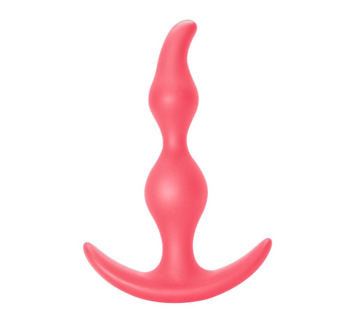 Розовая анальная пробка Bent Anal Plug Black - 13 см.
