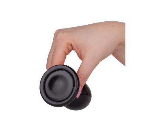 Черный анальный плаг Glide M - 10,3 см.