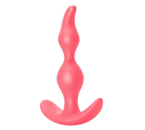 Розовая анальная пробка Bent Anal Plug Black - 13 см.