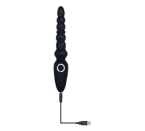 Черная анальная виброелочка Magic Stick - 22,6 см.