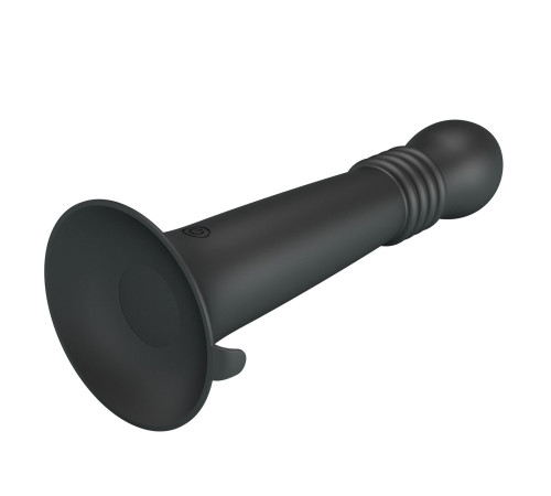 Черный стимулятор с поступательными движениями и вращением Stellan - 19,1 см.
