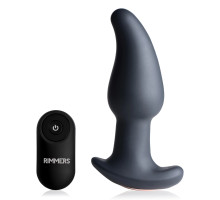 Черная анальная вибропробка с эффектом римминга Gyro M Curved Rimming Plug - 13,7 см.