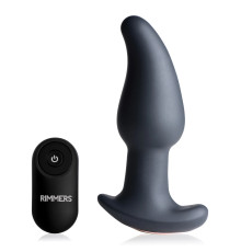 Черная анальная вибропробка с эффектом римминга Gyro M Curved Rimming Plug - 13,7 см.