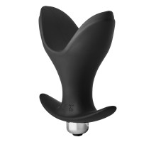 Черная анальная пробка Vibrating Anal Anchor Plug - 10 см.