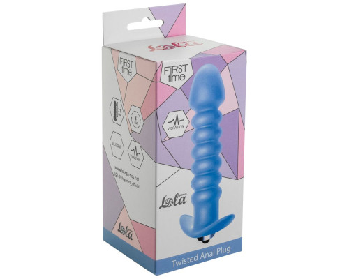 Заказать Голубая анальная вибропробка Twisted Anal Plug - 13 см.