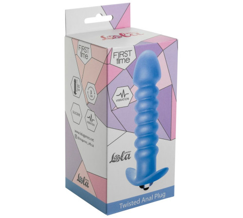 Голубая анальная вибропробка Twisted Anal Plug - 13 см. Голубая анальная вибропробка Twisted Anal Plug - 13 см.