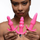 Заказать Набор из 3 розовых анальных пробок с вибропулей Thrill Trio Anal Plug Set