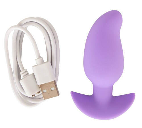 Сиреневая анальная пробка с вибрацией Cuties Vibrating Mini Butt Plug - 8 см.