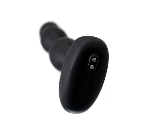 Черный анальный стимулятор с вибрацией и вращением Ridge - 17,2 см.