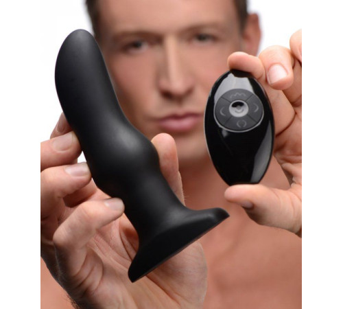 Черная вибропробка Model M Curved Rimming Plug with Remote - 15 см. Черная вибропробка Model M Curved Rimming Plug with Remote - 15 см.