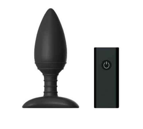 Чёрная вибровтулка NEXUS ACE MEDIUM с дистанционным управлением - 12 см.