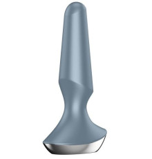 Серая анальная пробка с вибрацией Satisfyer Plug-ilicious 2 - 14 см.