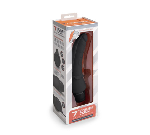 Черный анальный вибратор 7  Slim Anal Realistic Vibrator - 20 см.