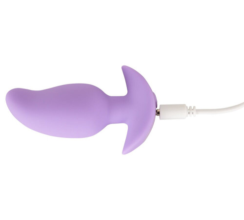 Сиреневая анальная пробка с вибрацией Cuties Vibrating Mini Butt Plug - 8 см.