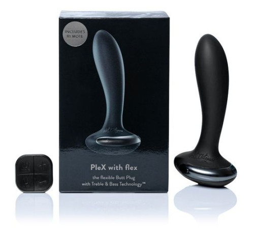 Черная вибропробка Plex with Flex - 14 см. Черная вибропробка Plex with Flex - 14 см.
