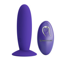 Фиолетовый анальный вибростимулятор Remote Control Vibrating Plug Youth - 11 см.