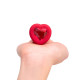 Заказать Красный анальный плаг с кристаллом-сердцем Vibrating Heart Shape Jewel Plug M-L