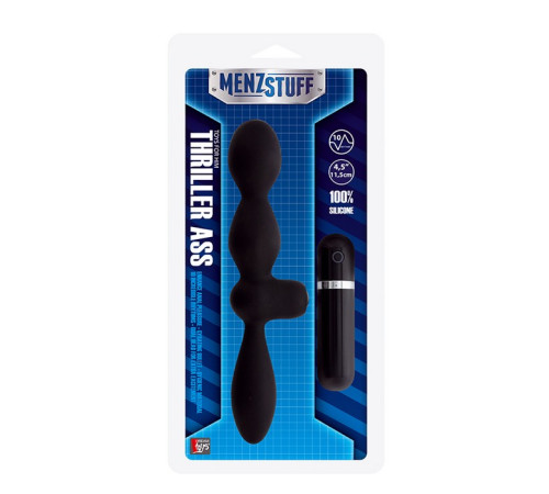 Чёрная двусторонняя вибровтулка MENZSTUFF THRILLER ASS DUAL HEAD Чёрная двусторонняя вибровтулка MENZSTUFF THRILLER ASS DUAL HEAD