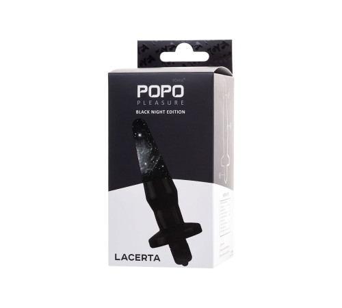 Черная анальная втулка Lacerta с вибрацией - 12,1 см.