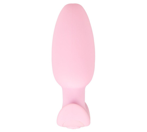 Розовая анальная пробка с вибрацией Cuties Vibrating Mini Butt Plug - 8 см.