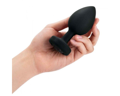 Заказать Черная вибропробка Vibrating Jewel Plug XXL - 12 см.