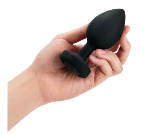 Черная вибропробка Vibrating Jewel Plug XXL - 12 см.