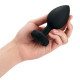 Заказать Черная вибропробка Vibrating Jewel Plug XXL - 12 см.