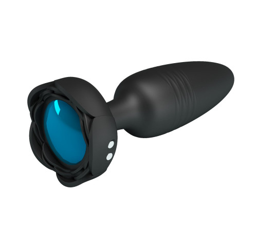 Черная анальная вибропробка с подсветкой Tarion - 12,5 см.