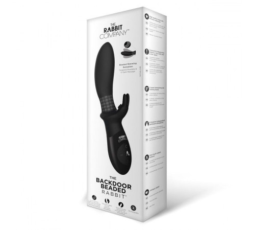 Чёрный анальный вибратор BEADED BACKDOOR RABBIT