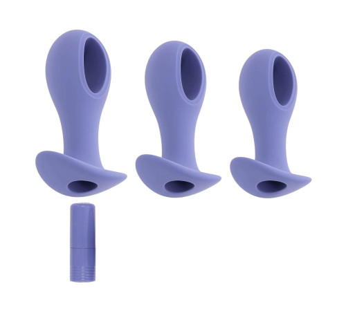 Набор из 3 анальных пробок с вибропулей Hole Punch Plug Set